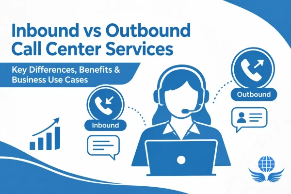 Agents comparing inbound vs outbound call center services for a Canadian business
